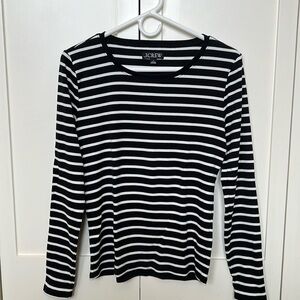 J.Crew Ling-sleeve crewneck T-shirt in striped vintage rib